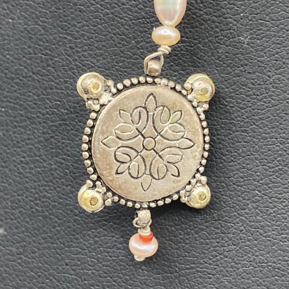 Unique Signed SATELLITE Bead Ball Chain Artisan Pearl Handcrafted 18” Necklace - Picture 6 of 10
